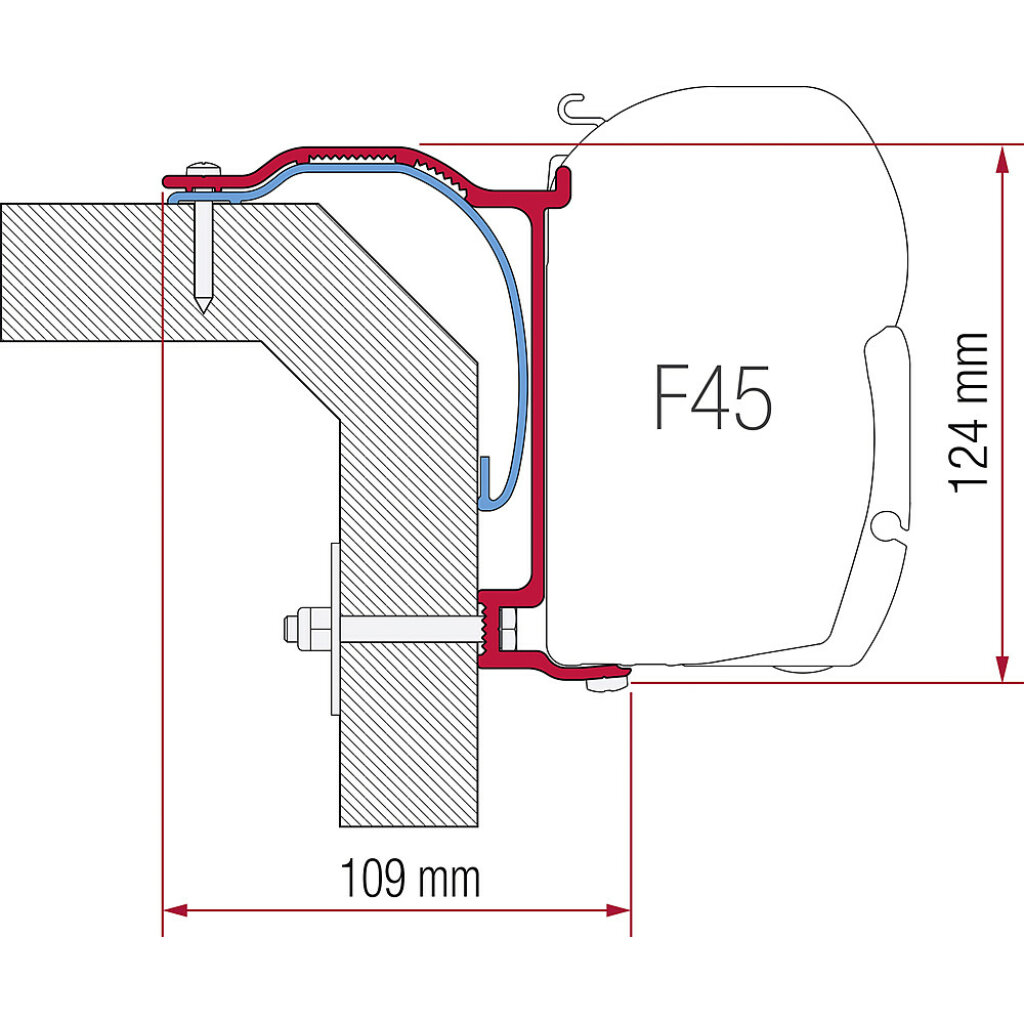 FIAMMA Adapterkit 3-tlg zu Wandmarkise Fiamma F45 S / F45 L Laika X